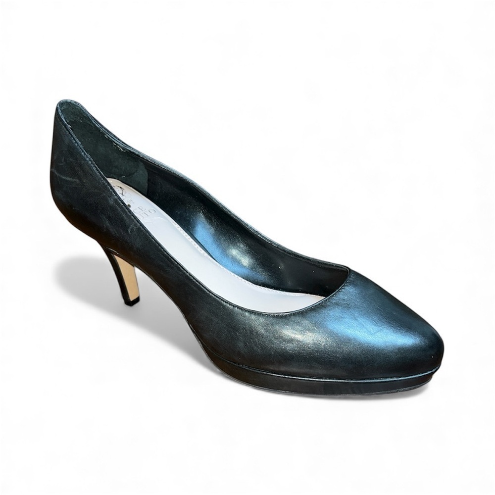 Vince Camuto Size 9 Black Leather Desti Platform Classic Pumps NEW